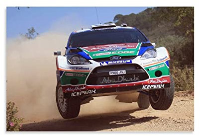Auto-Poster Ford Fiesta RS Wrc Drift Poster Dekorative Malerei Leinwand Wandposter und Kunstbild Druck Moderne Familienzimmer Schlafzimmer Dekor Poster 50 x 75 cm