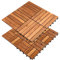Herrselsam Holzfliesen aus Akazien Holz，30 x 30 cm Bodenfliesen, 33 Stück, 3 m² Terrassenfliese，Balkon Bodenbelag, Holzfliesen Balkon, 12 Latten Fliese