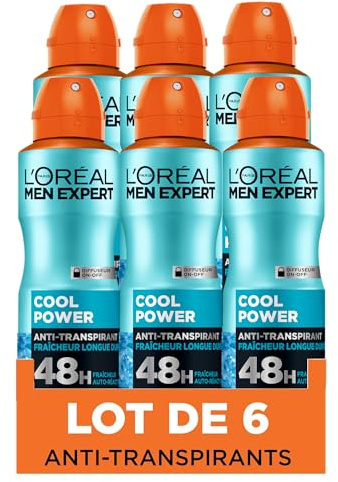 L'Oréal Paris Men Expert Cool Power Deodorant, 6 x 150 ml