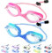 Vvinca Kinder-Schwimmbrille mit elastischem Band, auslaufsicher, beschlagfrei, für Kinder von 6 bis 14 Jahren, mit Schnellverstellung