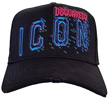 DSQUARED2 Cappello Berretto Baseball Uomo Icon BCM0717 Nero Pixel