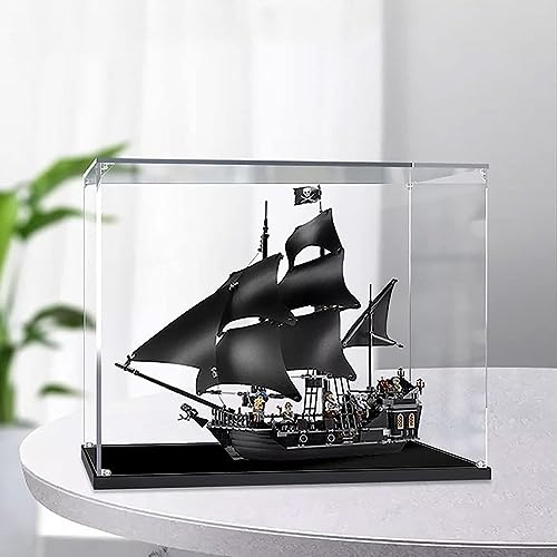 Vitrine mit Lego 4184 Acryl-Vitrine, kompatibel mit 4184 Black Pearl Piratenschiff-Bausteinmodell, staubdichte Display-Box (Modell nicht im Lieferumfang enthalten)(2MM)