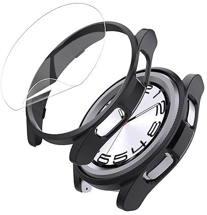 WFTE [2 Pack] Samsung Watch 6 Classic 47mm Smartwatch case+ Flexible TPU Screen Protector Premium PC [Ultra Thin][Drop Resistant][All Inclusive] Smartwatch Screen Protectors & Foils