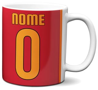 Fashion Graphic Tazza personalizzata in ceramica tifosi ultras squadra personalizza la tazza mug con nome e numero tifosi ultras squadra del cuore tifoso (Giallorossa)
