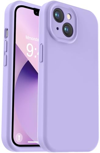 Vooii Compatible with iPhone 13 Case, Liquid Silicone Upgrade [Camera Protection] [Fit for Battery Charger Cases] Shockproof Phone Case for iPhone 13 6.1 inch - Light Purple