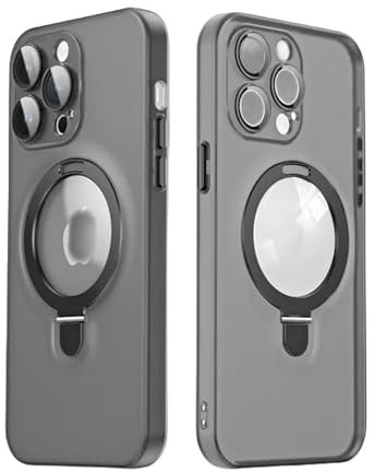 CBLdF IPhone Case Ring Holder Case For Iphone 11 12 13 14 15 Convex Lens Glass Lens Film Stand Frame Bracket-Pc + Tpu-Black-Case & Holder-For Iphone 12