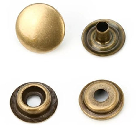 buuv 10 Teile/los Eisen Druckknopf Druckknopf Niet Nähen Leder Knopf Handwerk for Kleidung Bekleidung DIY Dekoration Zubehör(Bronze,12.5mm)