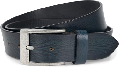 styleBREAKER Unisex Echtleder Gürtel Rindsleder Struktur | 3,7 cm breit, individuell stufenlos kürzbar. Große gebürstete Einfachdornschließe. Robustes Accessoire für Anzug und Jeans.