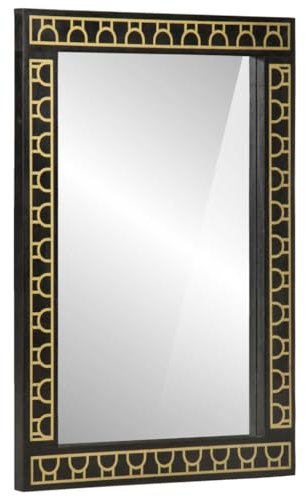 vidaXL Badspiegel, Badezimmerspiegel Wandmontage, Wandspiegel für Badezimmer, Hängespiegel Dekospiegel Badmöbel, Massivholz Mango Glas