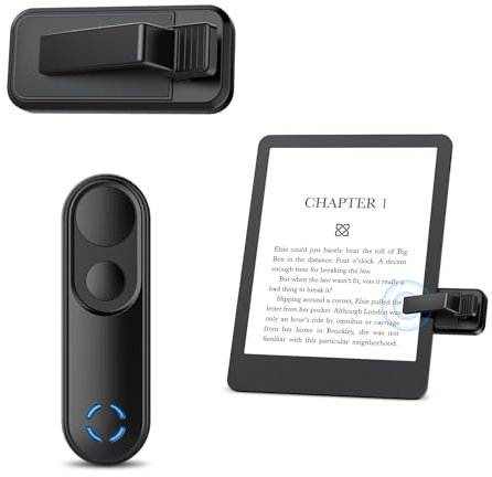 Bakeey Telecomando Page Turner para Kindle Paperwhite Oasis Kobo Libra Surface, Ereader Accessori para iPad iPhone Android Tabletas, para Lectura Novelas Comics y Cámara Video Remota, Negro