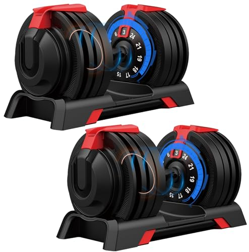 DH FitLife 24kg verstellbare Hantel 3 bis 24 kg mit 12 Gewichtsstufen, Kurzhantel mit Hantelscheiben, verstellbare Kurzhantel, variable Gewichte 12 in 1 (1 Stück)