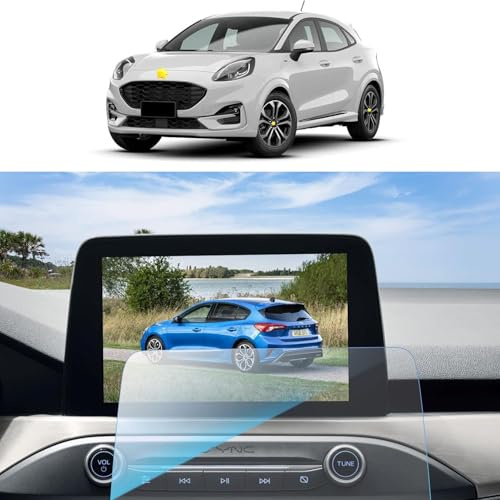 SKTU Schutzfolie kompatibel mit Ford Focus/EcoSport/Kuga/Transit Custom/Fiesta/Puma Navigation Displayschutzfolie Kratzfest Schutzglas GPS Navi Folie (8 Zoll)