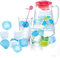 XoeLLe Pack of 24 Reusable Ice Cubes, Ice Cube in Great Colours, Party Ice Cube Tray, Plastic, Permanent Ice Cubes with Pure Water, Ice Cubes for Cooling Drinks, Decoration Drinking (Blue/White)