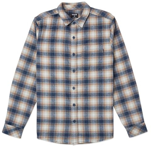 Hurley Herren Portland Heavyweight Flannel Ls Hemd, Iron Ore, L
