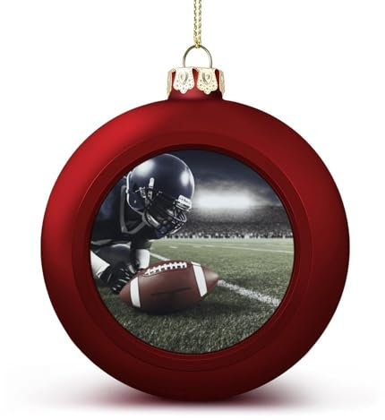 Weihnachtskugeln, American Football-Druck, Weihnachtsschmuck, Weihnachtsbaumschmuck, Urlaubsdekoration, hängende Weihnachtskugeln