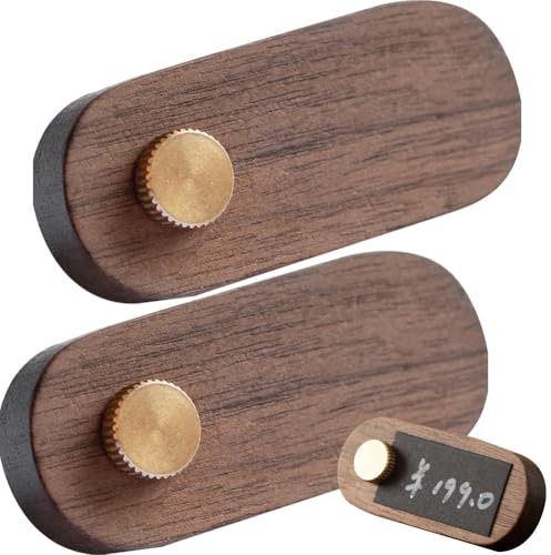 Haowul Holz-einzelhandels-preisschild-ständer, Tisch-preisschild-Karten Aus Holz Messinghalter, Vintage-handschrift-Display-Etikett-preisschild Für Kuchenwaren-einzelhandelsgeschäft