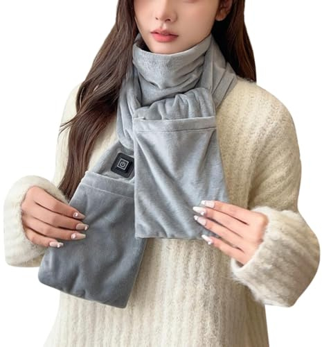 Wireless Heated Neck Pillow, Neck Warmer | 5V USB Heating Pad - Winter Scarf Electric Heated Shawl Cushion, Washable USB Powered, 3 Settings