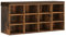 WOLTU Schuhbank Vintage braun, Schuhregal mit Sitzbank 12 Fächern, Garderobenbank für Schuhaufbewahrung, für Eingangsbereich Flur, aus Holzwerkstoff mit Furnier, 102x30x48,5 cm