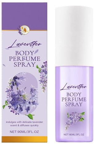 Lavendel Körperduftspray Damen Beruhigendes Body Mist mit Natürlichem Frischem Duft Leichter Blumiger Lavendelduft für Entspannung Sanftes Aromaspray für Alltag & Pflege 90ml