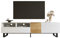 LERFAN Meuble TV moderne avec console - Aspect blanc et bois - 180 x 50 x 38 cm - Design minimaliste