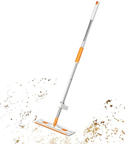 Mopa Plana Gran Superficie – Mango Telescópico Uso Húmedo Y | Herramienta Limpieza Hogar para Parquet Laminado Baldosas | Mopa Sin Esfuerzo Cocina Baño Apartamento Espacios Comerciales