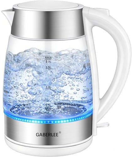 GABERLEE Glass Kettle, 1.7L 3000W Fast Boil Electric Cordless Kettle