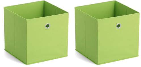 Zeller 14134 Aufbewahrungsbox, Vlies, L 28 x B 28 x H 28 cm, grün (Packung mit 2)