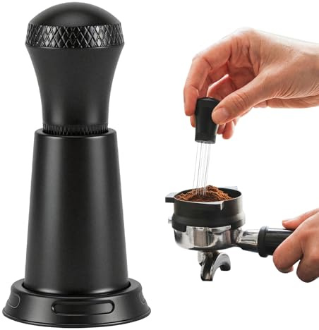 WDT Tool - Coffee Distribution Tool 0.3mm Stainless Steel 10 Needles | WDT Tool Espresso with Stand ,Precision Grounds Levelling Tool for Home Barista, Black Coffee Accessories