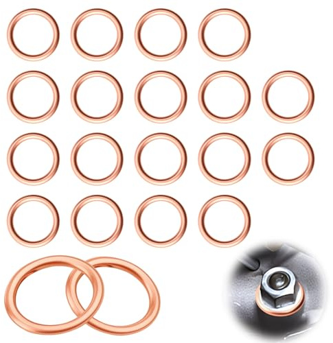 20 Piezas Junta de Vaciado Compatible con Peugeot Renault Opel MINI Dacia | Arandela de Cobre M16 x 22 x 2 mm para Automóviles, Barcos, Generadores OEM 7703062062 11137546275 7703062023