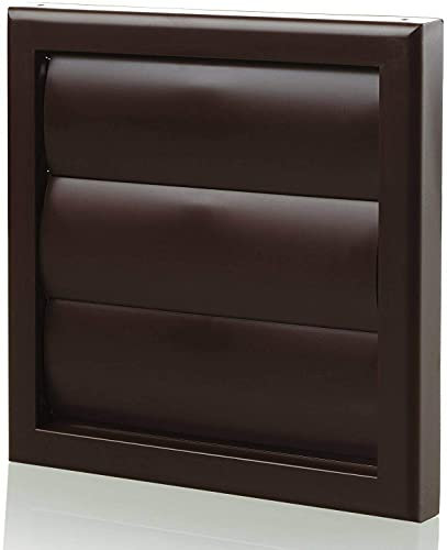 Blauberg Brown Gravity Grille 150 mm - 6 inch External Ducting Air Vent with Round Spigot and Non-Return Shutters for Bathroom Extractor Fan Ceiling Grill Exterior Home Ventilation Cover