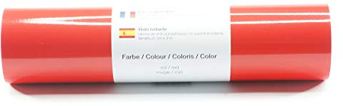Selbstklebende Plotterfolie Vinylfolie 21 cm x 3 m glänzend 39 Farben zur Auswahl, Farbe:130 Rot