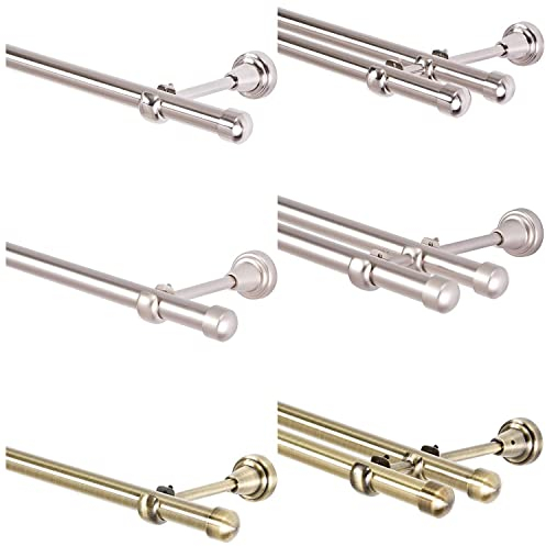 MDEKOR Gardinenstange Gold 19mm Einläufig mit Endkappe (Antik-Gold, 1-läufig, 360 cm)