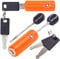 OW-Travel Kabel Schloss mit Schlüssel (2er) Kofferschloss Vorhängeschloss Gepäckschloss Sicherheitsschloss Schlüsselschloss TSA Lock Cable USA Schloss für Reise Koffer Spind Rucksack (Orange)
