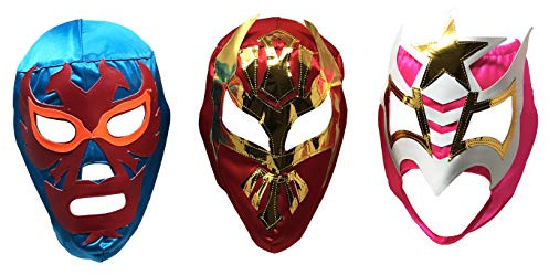 Máscaras de Luchador - Verschiedene mexikanische Wrestling-Masken, Kostüm für mexikanische Fiesta - Erwachsenengröße Lucha Libre Maske