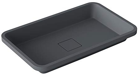 doporro Vasque à Encastrer Lavabo Gris Noir Anthracite mat 53 x 33 x 10,5cm Lave Mains Rectangulaire avec Cache Bonde Colossum104