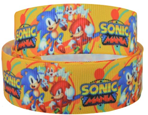 Orange Sonic The Hedgehog Tails and Knuckles 2m x 22mm Wide for Personalised Birthday Cake Decoration Ribbon & Decorating Ideas for Present Gift Wrap Bows Toppers Wrapping for Bags Box Balloon String