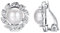 Vissen Grosse Boucles D'oreilles Clips Perles Blanche Femme Plaqué Platine Strass Clip Oreille Non Percée Argent Chic Bijoux