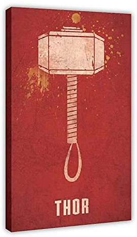 Thor Odinson Chris Hemsworth Weapon Hammer 50 Canvas Poster Wall Art Decor Print Picture Paintings for Living Room Bedroom Decoration Frame:20×30inch(50×75cm)