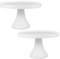 BESTonZON Kuchenteller mit Fu? Cupcake St?nder 2 St¨¹cke Wei? Dessert St?nder PP Geb? Muffin Obst Kuchen Dessert Halter Nachmittagstee Geburtstag Hochzeit Weihnachten Party Festival