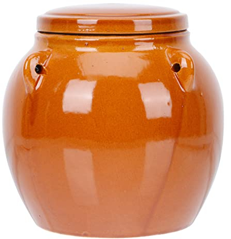 Yardwe 1pièce Pot De Rangement Céramique Hermétique Pour Aliments Conteneur Vintage Pour Fruits Secs Confitures Et Légumes Marinés Avec Couvercle Capacité Moyenne