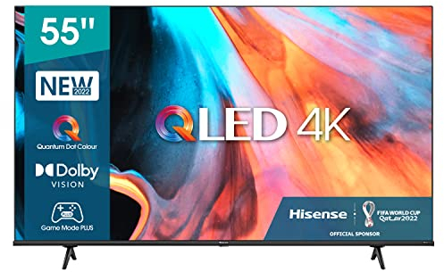 Hisense 55 QLED UHD 4K 55E78HQ, Smart TV VIDAA 5.0, HDR Dolby Vision, VA, Controlli vocali Alexa/Google Assistant, Tuner DVB-T2/S2 HEVC 10, lativù 4K