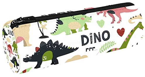 Dino-Dinosaurier-Muster Federmäppchen Bleistifttasche Make-up Pinsel Tasche für Frauen Mädchen