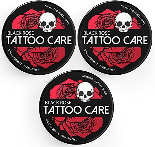 Makra Cosmetics - Tattoo Care Black Rose (3x35g) - Aftercare & Auffrischen Salbe – Creme für neue & ältere Tattoos – Intensive schützt Pflege - Verstärkt Farben, verhindert Verblassen