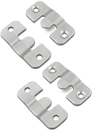 Qrity 4 Stück Unterputz-Halterung, Edelstahl Versteckte Klammer 43mm, Bilderrahmen Haken, Verriegelungsrahmenhänger, Unsichtbarer Ständer Zum Aufhängen Von Bilderrahmen, Postern und Kunstwerken