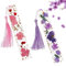 Lesezeichen Mädchen NOCHME 2er Getrocknet Blumen Lesezeich Mit Quasten, Epoxidharz Gepresst Blume Transparent Seitenlesemarker Für Damen Und Frauen Rosa Und Lila