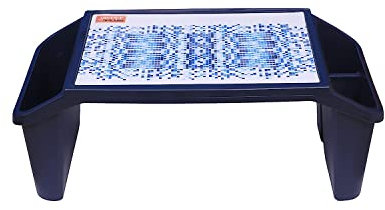 Multipurpose Plastic Lap Desk BLUE Laptop Tray Portable Standing Desk Bed Tray Playing Tray for Reading Watching Movie For Indoor & Outdoor Home Office.