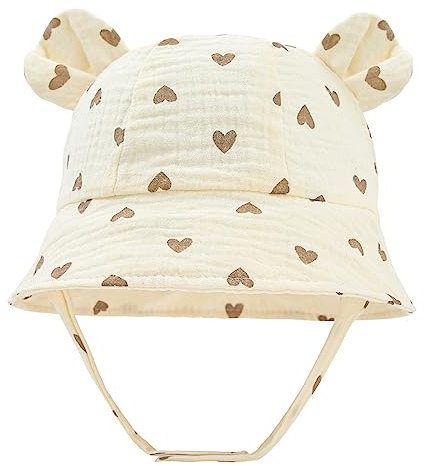 LIUPUUDLY Baby Sonnenhut UV-Schutz Super Süßer Baumwolle Baby Jungen Mädchen Strandhut Fischerhut Sommerhut mit Ohren (I)