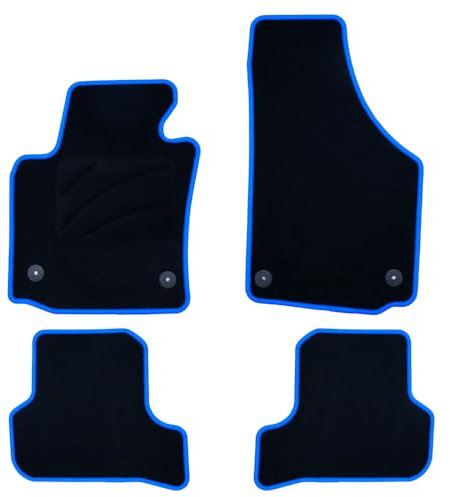 OCC DESIGN - Fußmatten, maßgefertigte Teppiche, kompatibel mit Seat Leon Mk2 (2005-2012), hochwertiger Teppich, Velours/Polypropylen, Original Anker, rutschfeste Rückenlehne, Fersenkappe, 4 Stück