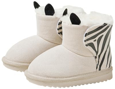 Fudaolee Stivali da Neve per Bambine e Ragazze Calda Foderati Stivaletti Carino Peluche Stivali Morbide Piatto Scarpe Invernali All'aperto Antiscivolo Boots Grigio 33/34 EU = Etikett 200