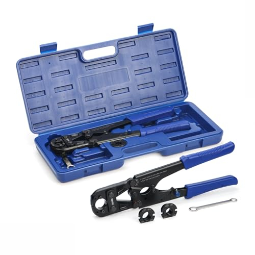 iCrimp IWS-1632B - Utensili per tubi sanitari Pex con ganasce TH15, TH18, TH22, TH28, adatto per pressare con manico pieghevole per raccordi per tubi